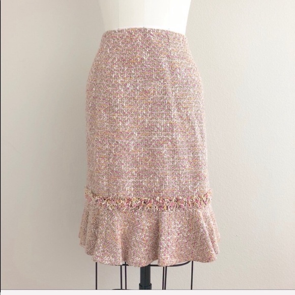 Dana Buchman Raw Edge Peplum Tweed Skirt - Picture 2 of 4